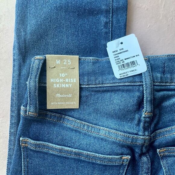 NEW $135 MADEWELL High Rise Ankle Skinny Jeans Denim Medium Wash Size 25 - Picture 6 of 9